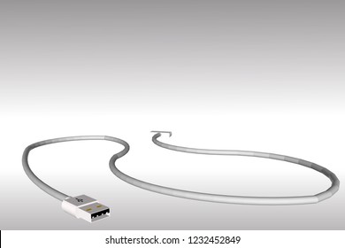 Illustration of white usb vector