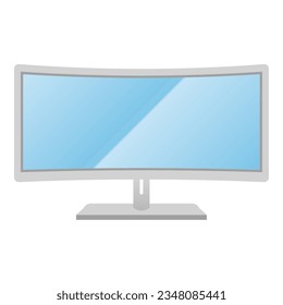 It is an illustration of a white wide monitor.
