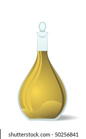 Illustration white wine decanter - vector