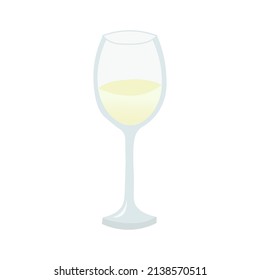 Illustration of white wine in a glass