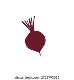 Illustration of a whole beetroot. Flat design of beetroot. Healthy vegetable. Healthy food. Illustration of tuber
