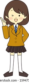 Illustration of the whole body of an exam student