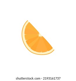 Illustration of a whole orange in the skin and orange slices. Vector drawing of fruit for design