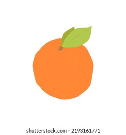 Illustration of a whole tangerine in the skin and tangerine slices. Vector drawing of fruit for design