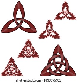 Illustration of wicca symbol, intertwined symbol with circle, all on white background