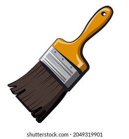 illustration of the wide paintbrush for the wall repaint on the white background
