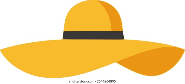 Illustration of a wide-brimmed yellow summer hat