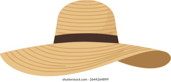 Illustration of a wide-brimmed yellow summer hat