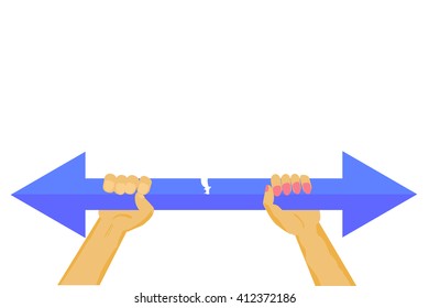 Illustration for wife and husband different way of life
