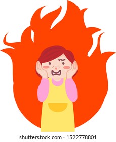 
Illustration of a wife who is jealous.
