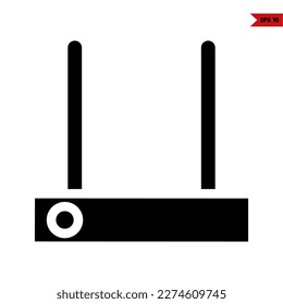 illustration of wi-fi router glyph icon 