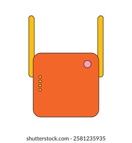 Illustration wifi wireless router tool retro unique design