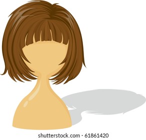 illustration of wig on a white background