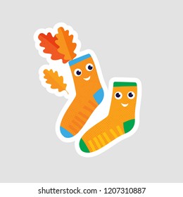 Illustration wih smile socks. 
