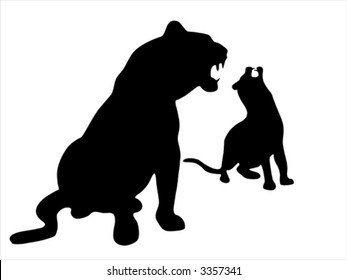 Illustration of wild animal, family of cats