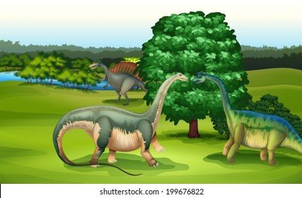 Illustration of the wild animals in the forest