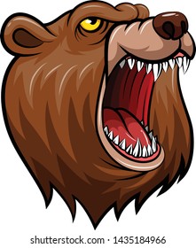 illustration of wild bear head mascot