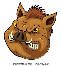 illustration of wild boar head mascot