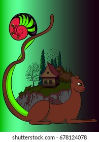 Illustration of a wild cat in vector format EPS 10