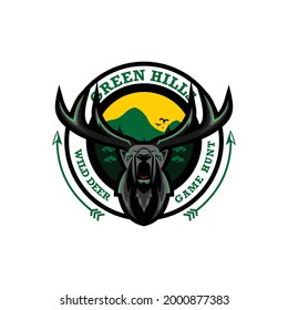 Illustration wild deer logo design