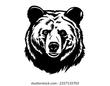 Illustration of wild Grizzly bear