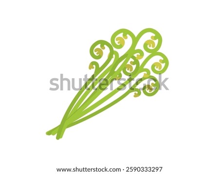Illustration of wild vegetables and bracken.