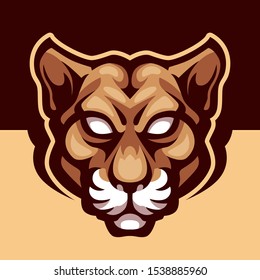 illustration of wildcat cougar head for sports and gaming logos