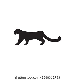 Illustration of wildcat silhouette vector design. Leopard vector design illustration. 