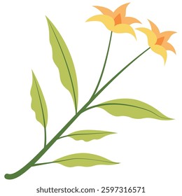 illustration of wildflower suitable for sticker, clipart and other
