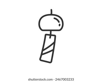 Illustration of a wind chime icon (line drawing).