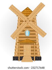 Illustration of the wind mill on white background