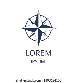An illustration of a wind rose logotype. Isolated on white.
