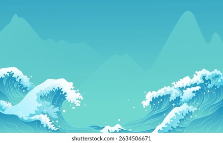 Ilustración de las olas de viento y el aerosol en China