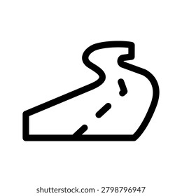 Illustration of a winding road path for travel and navigation purposes.