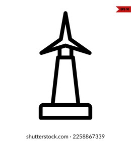 ilustración del icono de línea del molino de viento