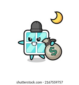Illustration of window cartoon is stolen the money , cute style design for t shirt, sticker, logo element
