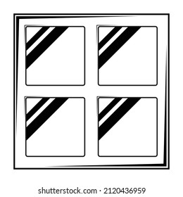 The illustration of window cartoon. Suitable for coloring book for young learners.