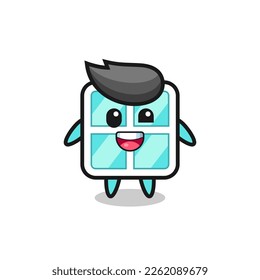 illustration of an window character with awkward poses , cute style design for t shirt, sticker, logo element
