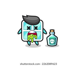 Illustration eines durch Vergiftung erbrechenden Fensterzeichens , süßes Design für T-Shirt, Aufkleber, Logo-Element
