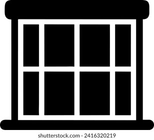 Illustration of a window with curtains