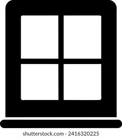 Illustration of a window with curtains