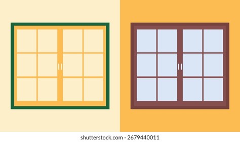 Illustration window with different style and color palette