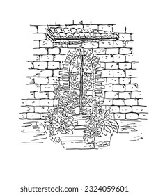 Illustration eines Blumenfensters