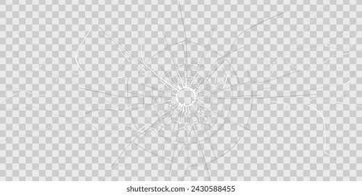 illustration of a window glass broken by a bullet