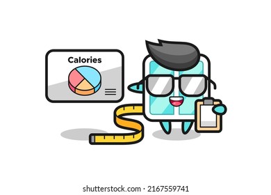 Illustration of window mascot as a dietitian , cute style design for t shirt, sticker, logo element