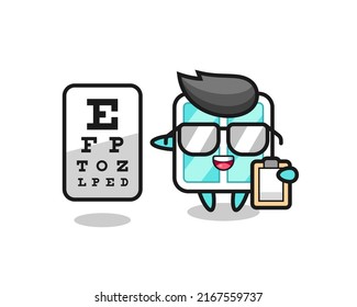 Illustration of window mascot as an ophthalmology , cute style design for t shirt, sticker, logo element