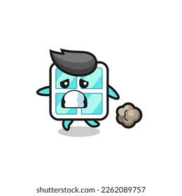 illustration of the window running in fear , cute style design for t shirt, sticker, logo element