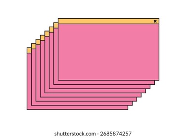 Illustration window software UI bold vibrant unique