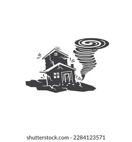 illustration of windstorm, storm, vector art.
