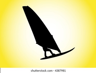 illustration of a windsurfer